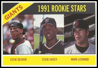 20 Giants Rookies (Steve Decker Steve Hosey Mark Leonard)